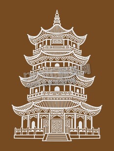 中式多层古塔建筑