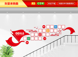 党员风采楼梯文化墙