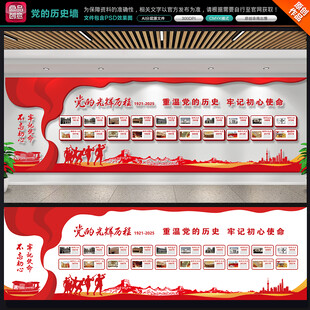 党的历程历史背景墙