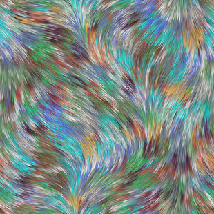 彩色唯美毛发线条