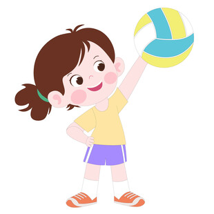 开学季运动会体育课打排球的女孩