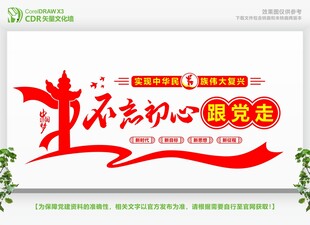 不忘初心跟党走宣传海报