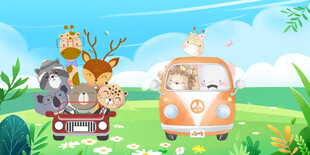 卡通儿童房背景墙