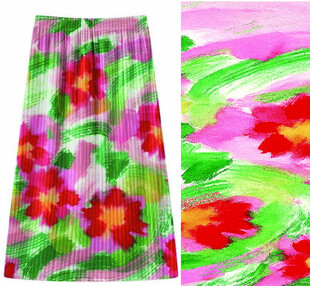 多彩花卉图案长裙