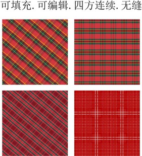 苏格兰格子布  红色格纹面料