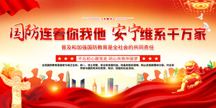 国防教育口号展板