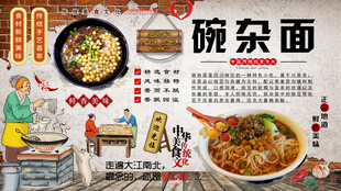碗杂面背景墙