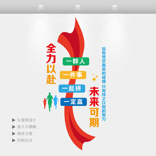 竖版团队文化墙