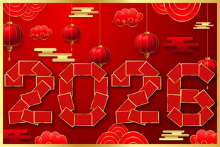 2026龙年喜庆红色背景图