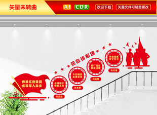 四有军人楼梯文化墙