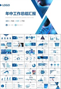 生物医疗科技DNA模板PPT