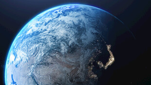 太空中的蓝色地球