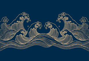 中式海浪纹图案