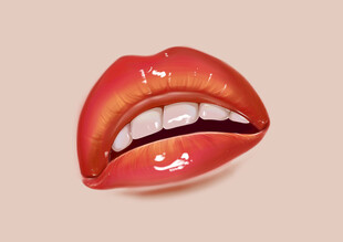 鲜艳欲滴的立体红唇