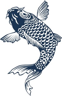 中式风格鲤鱼图案