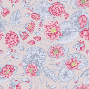 花卉图案背景四方连续清新柔美