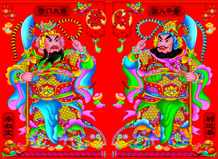 传统喜庆门神画像