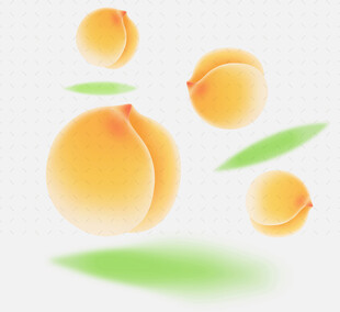 手绘桃子蜜桃插画