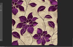 紫色花卉图案装饰布料