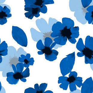 蓝色花卉图案背景设计