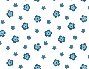 蓝色小花图案背景