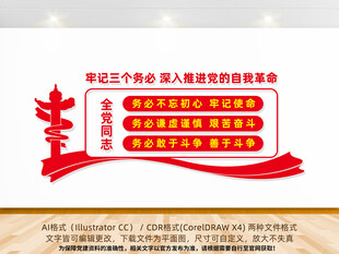 牢记三个务必党建文化墙