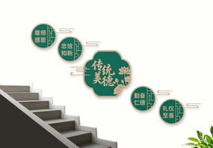 传统美德校园楼梯文化墙