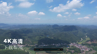 俯瞰青山蓝天美丽景致