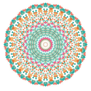 多彩曼陀罗图案装饰元素