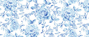 蓝白花卉图案纹理背景