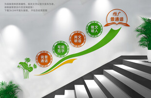 推广普通话校园楼梯文化墙