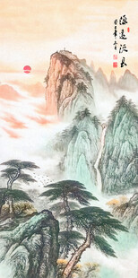 竖幅玄关山水画