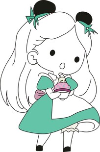 可爱古装少女捧物形象