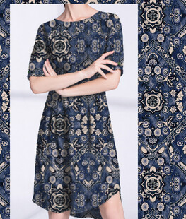 女士印花连衣裙展示