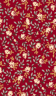 红色花卉图案背景纹理