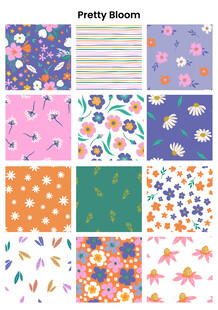 多彩花卉图案素材集合 粗体抽象