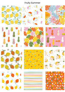 多彩秋季图案素材集合数码印花