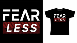 简约FEAR LESS主题T恤