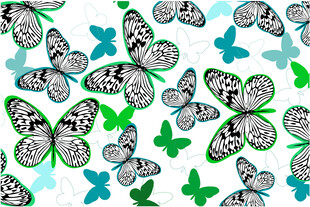 多彩蝴蝶图案背景