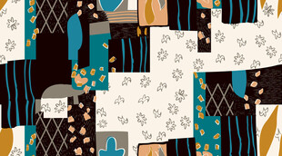 几何图案拼接抽象艺术图