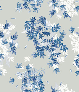 蓝白花卉图案纹理背景