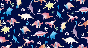 多彩恐龙图案背景