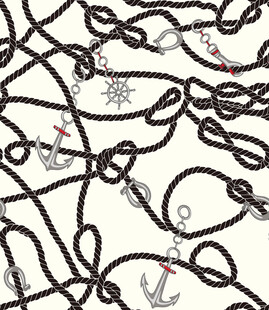 锚与绳索交织的图案设计