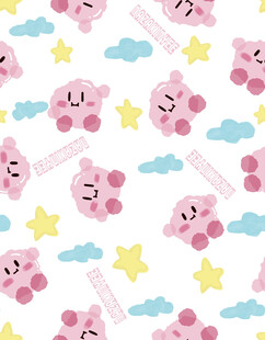 可爱粉色小熊星星图案设计