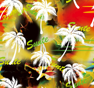 热带风情椰树印花图案