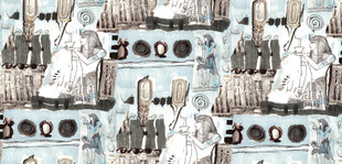 复古风格船只图案背景