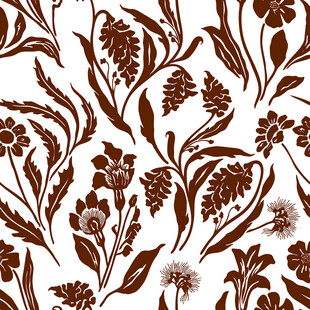 复古棕色花卉图案背景
