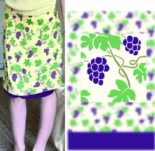 葡萄图案复古风格半身裙