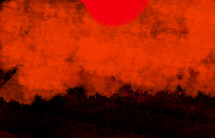 夕阳下的朦胧风景