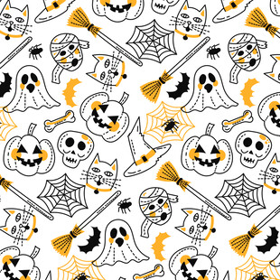 万圣节图案鬼怪南瓜元素